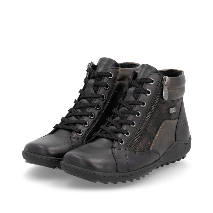 stivali neri con cerniera per donna remonte r1458-03