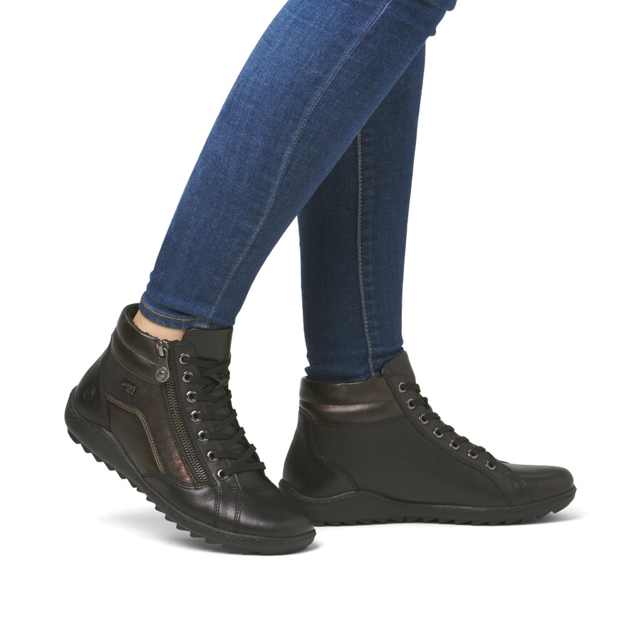 stivali neri con cerniera per donna remonte r1458-03