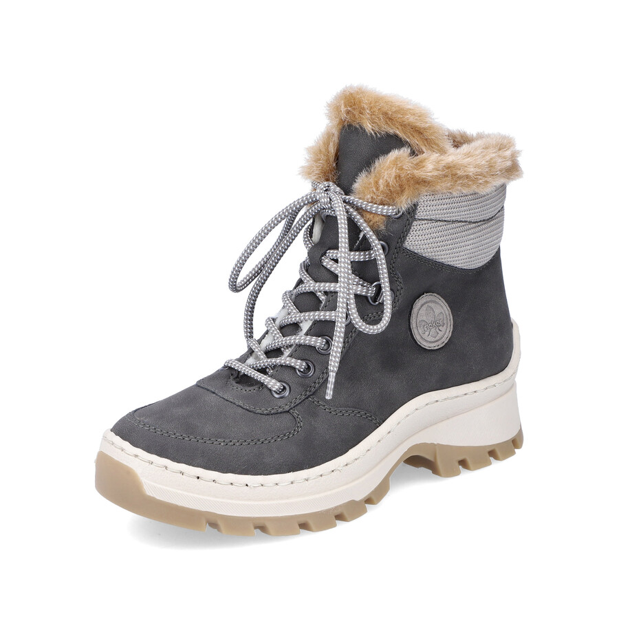 stivali grigi con cerniera per donna rieker x9335-45