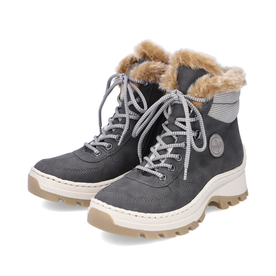 stivali grigi con cerniera per donna rieker x9335-45