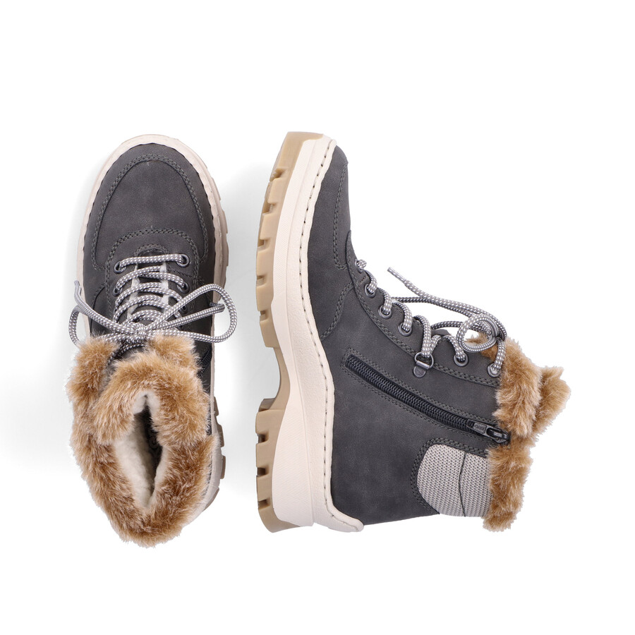 stivali grigi con cerniera per donna rieker x9335-45