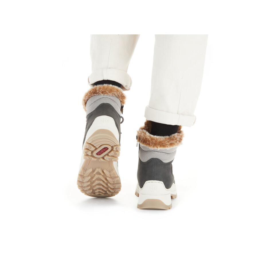 stivali grigi con cerniera per donna rieker x9335-45
