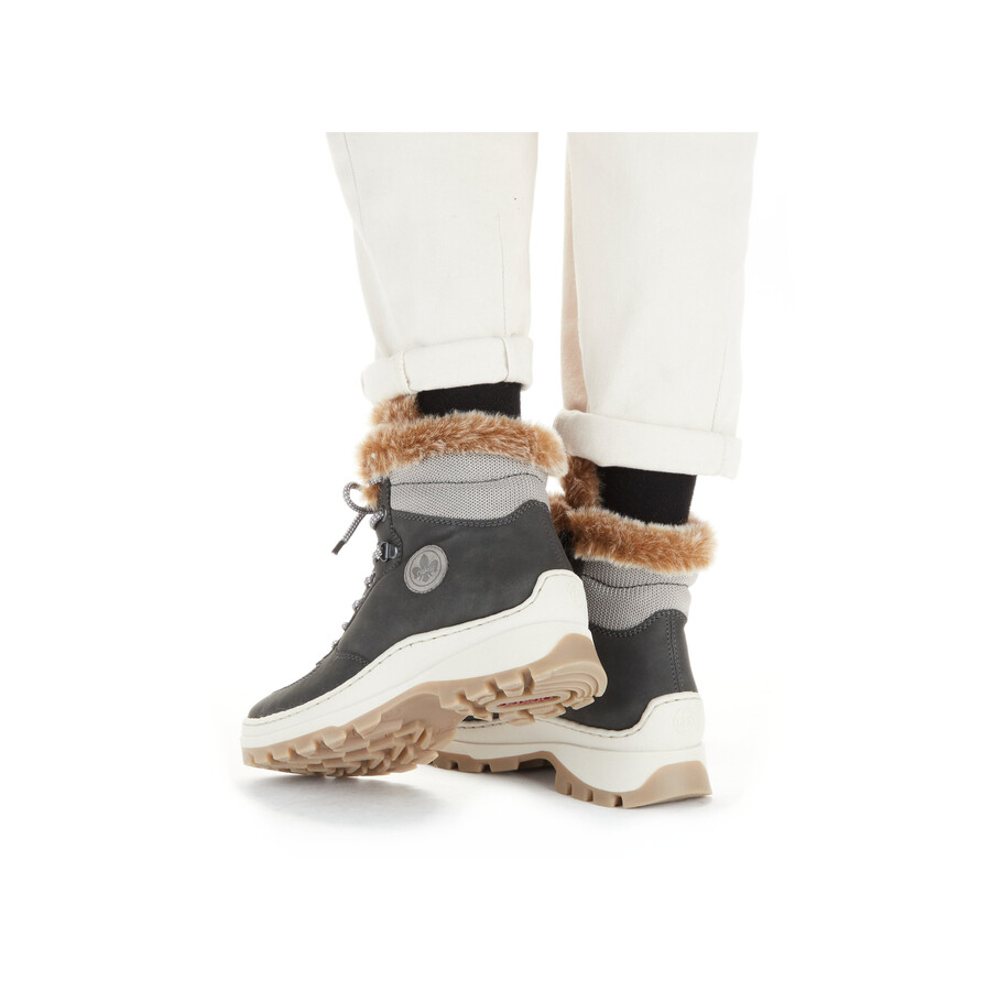 stivali grigi con cerniera per donna rieker x9335-45