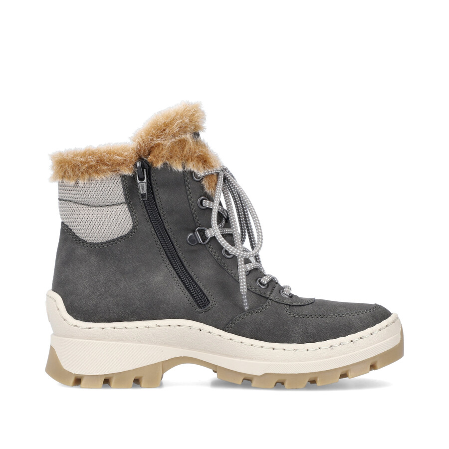 stivali grigi con cerniera per donna rieker x9335-45