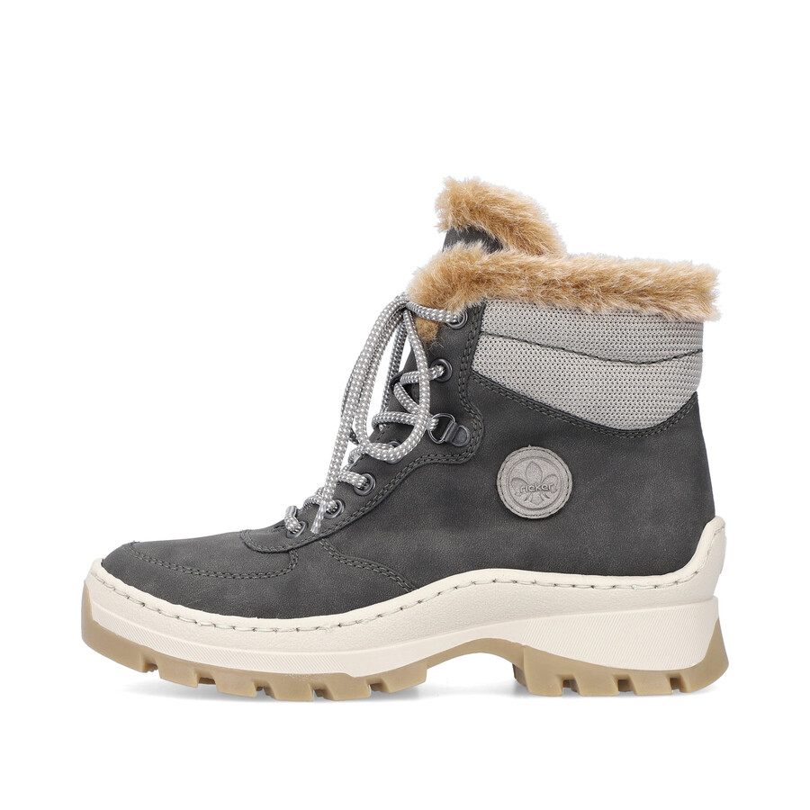 stivali grigi con cerniera per donna rieker x9335-45