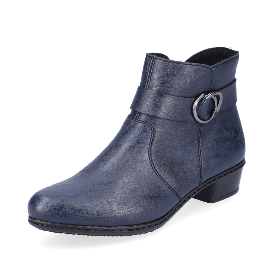 stivali con cerniera blu da donna rieker y0775-14