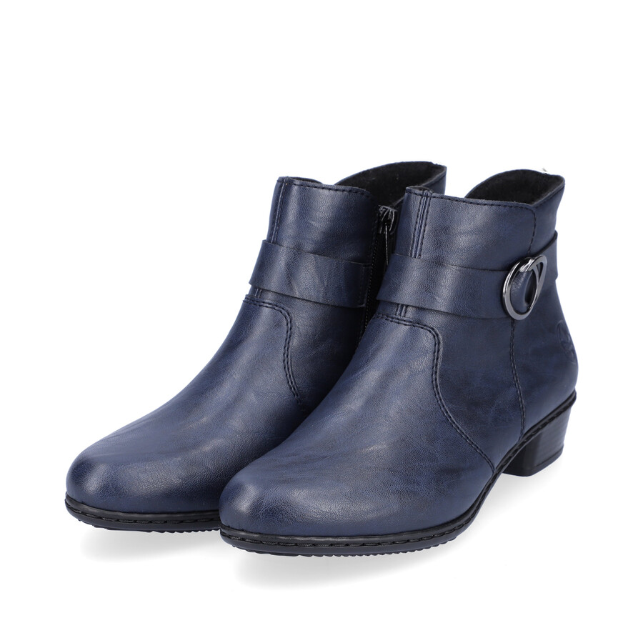 stivali con cerniera blu da donna rieker y0775-14