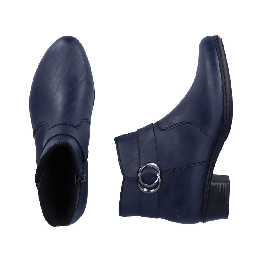 stivali con cerniera blu da donna rieker y0775-14