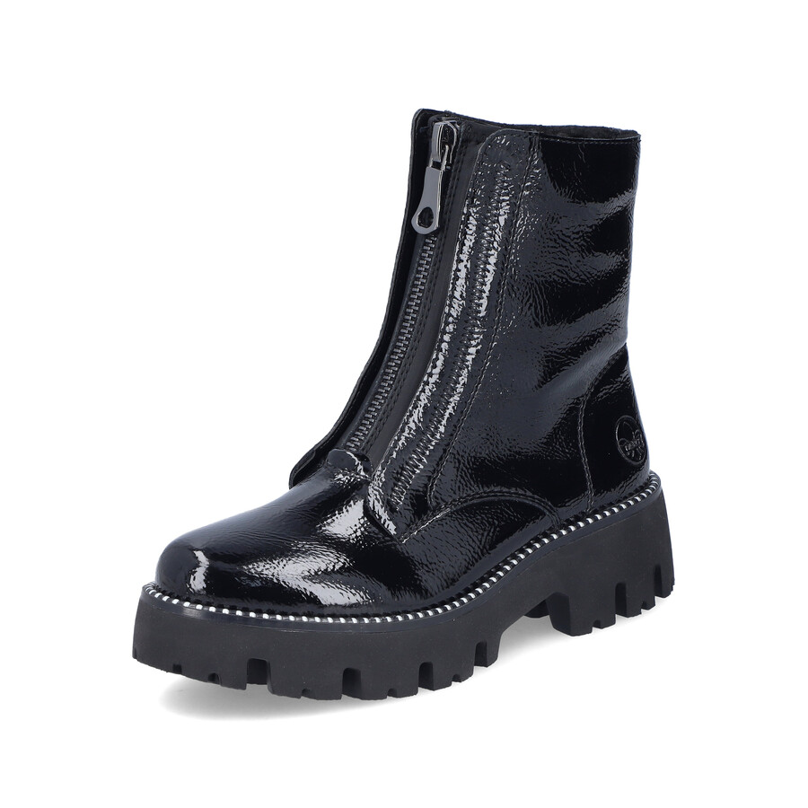 stivali neri con cerniera per donna rieker y3351-00