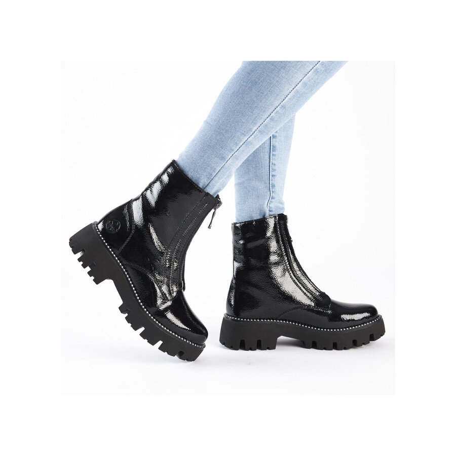 stivali neri con cerniera per donna rieker y3351-00
