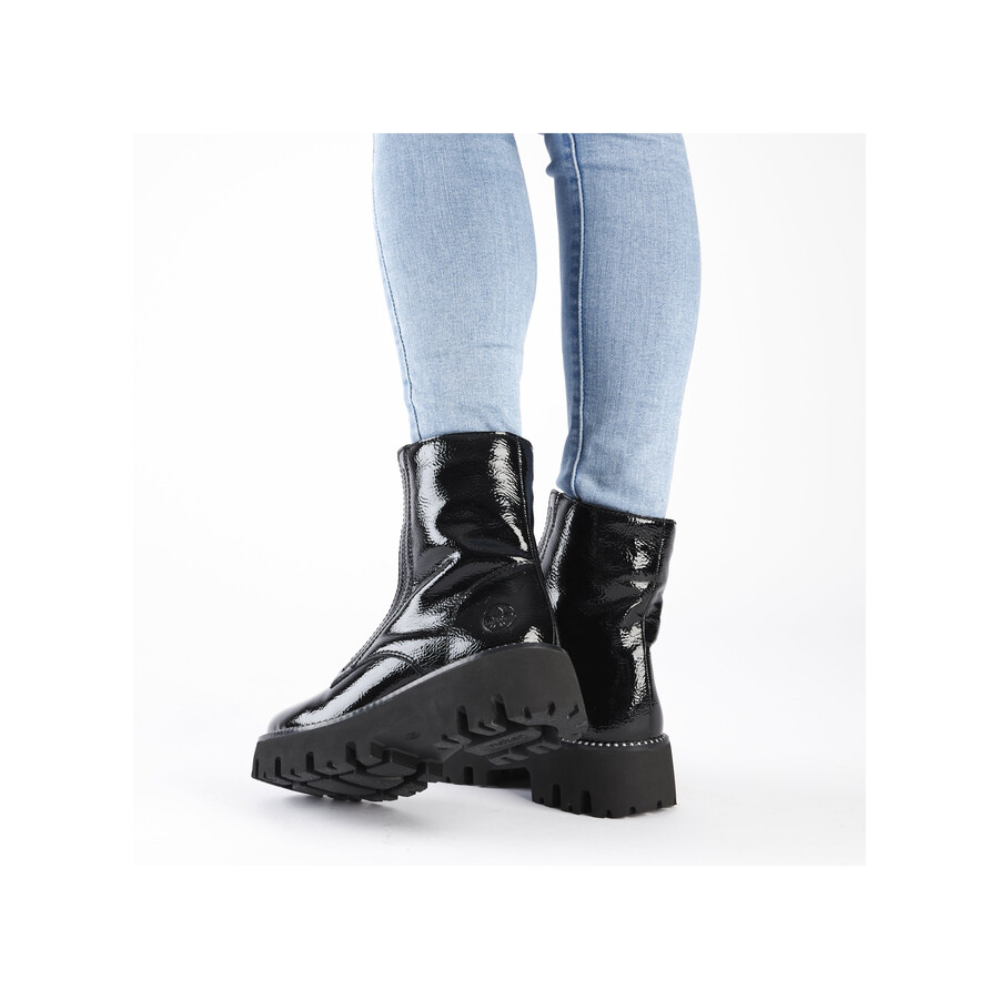 stivali neri con cerniera per donna rieker y3351-00