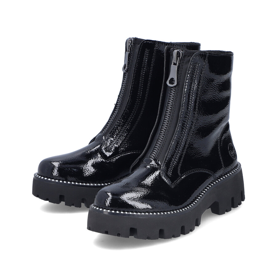 stivali neri con cerniera per donna rieker y3351-00
