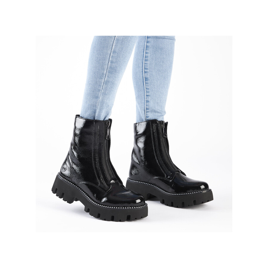 stivali neri con cerniera per donna rieker y3351-00