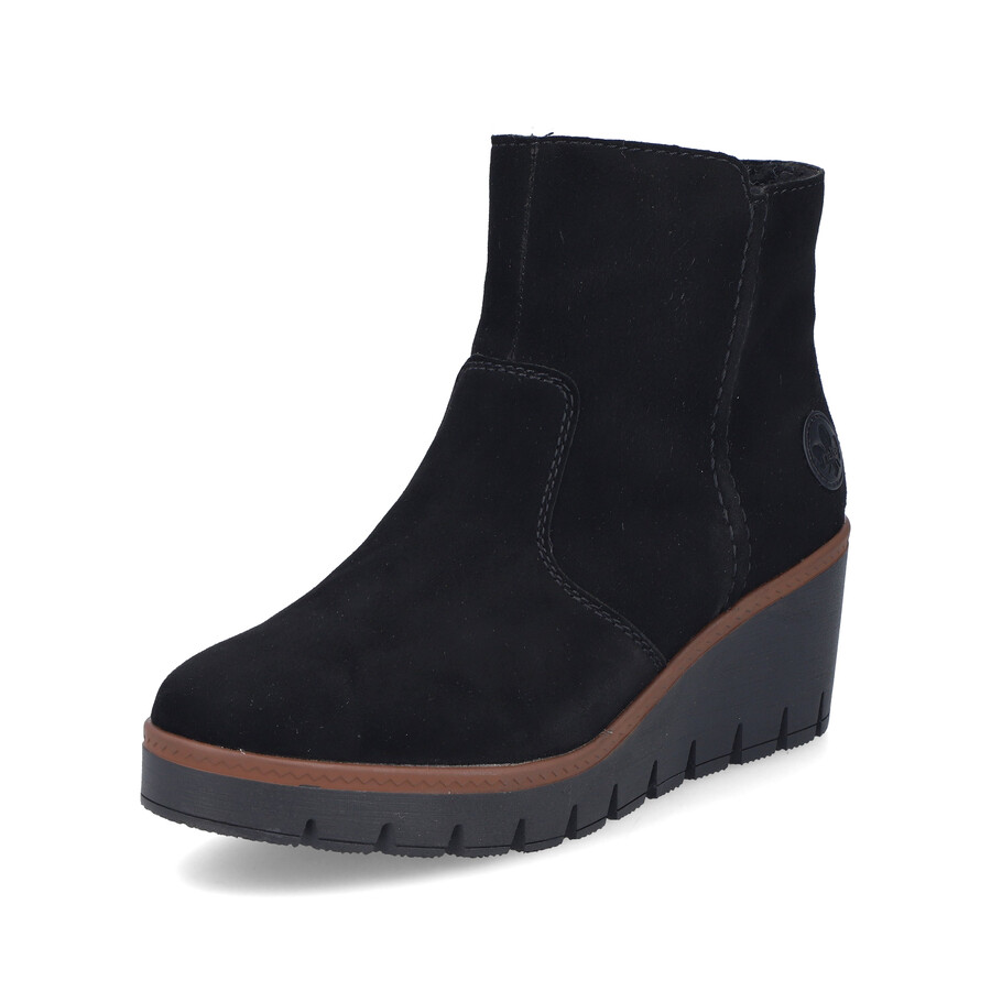 stivali neri con cerniera per donna rieker y5065-00