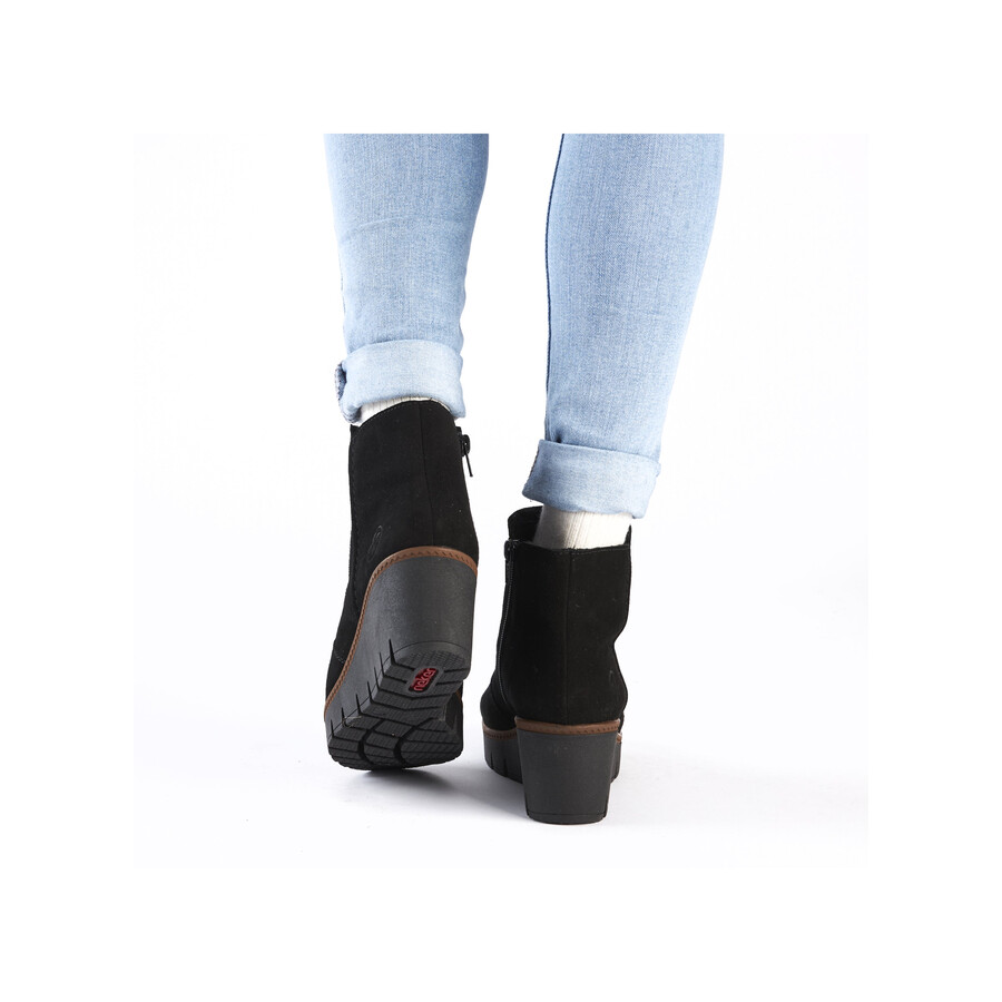 stivali neri con cerniera per donna rieker y5065-00