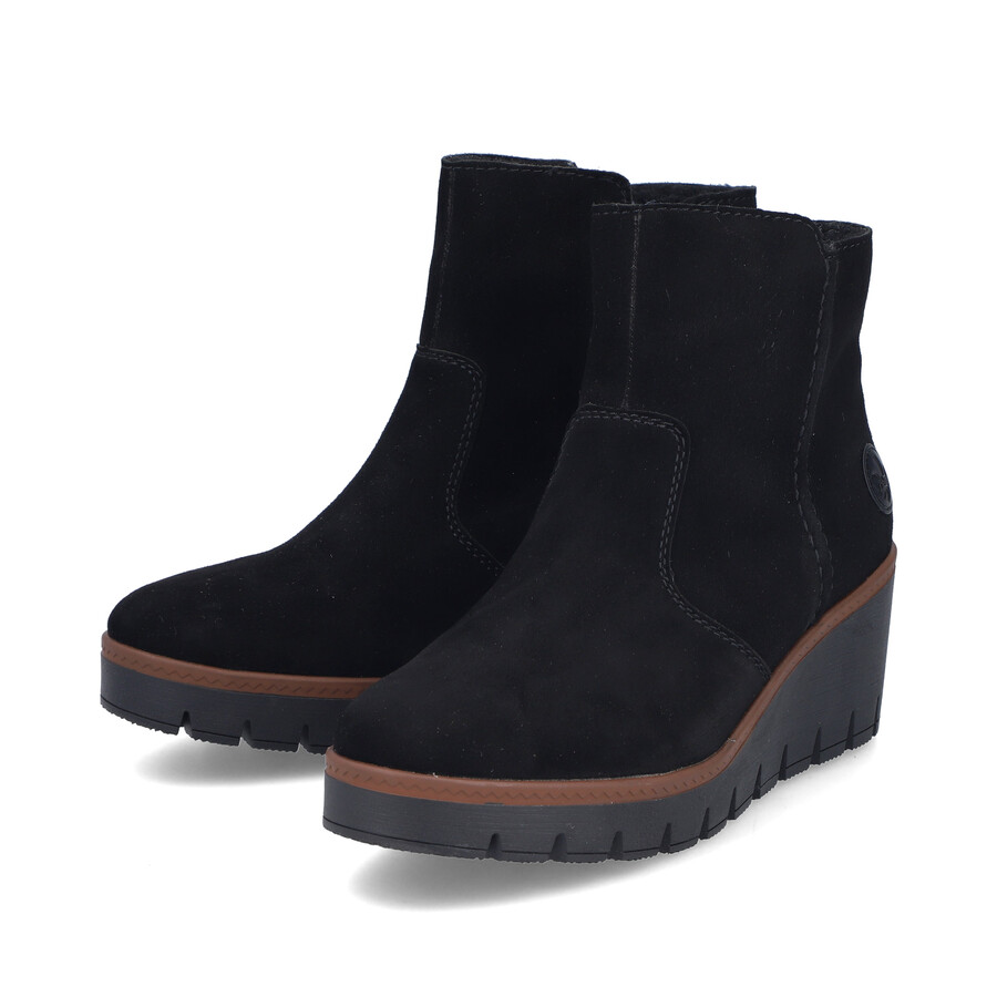 stivali neri con cerniera per donna rieker y5065-00