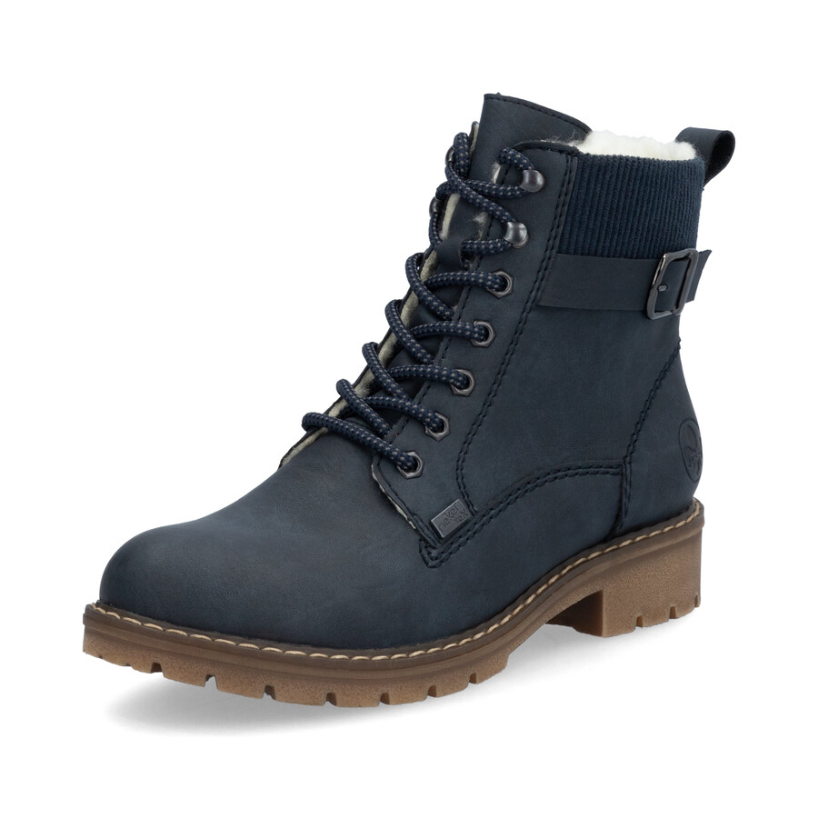 stivali con cerniera blu da donna rieker y9102-14
