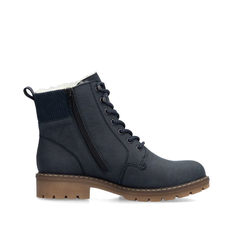 stivali con cerniera blu da donna rieker y9102-14