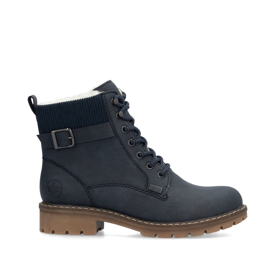 stivali con cerniera blu da donna rieker y9102-14