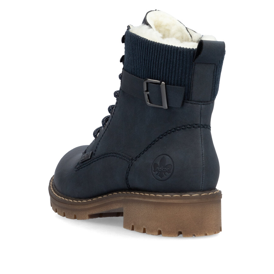 stivali con cerniera blu da donna rieker y9102-14
