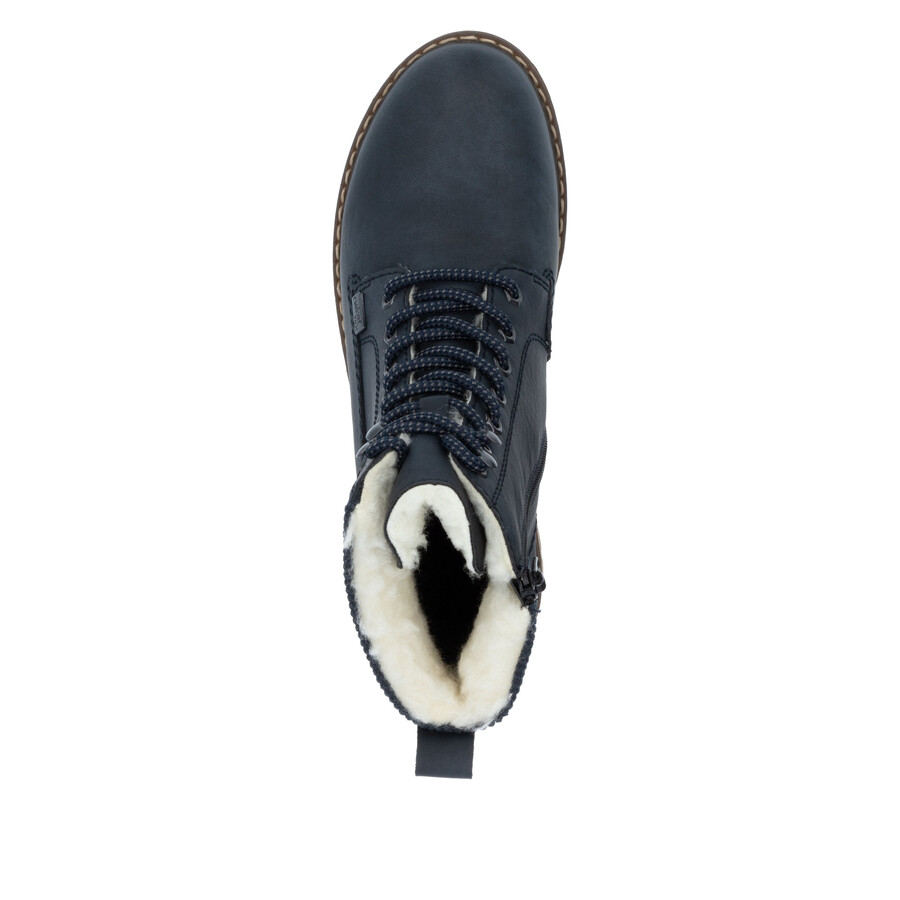 stivali con cerniera blu da donna rieker y9102-14