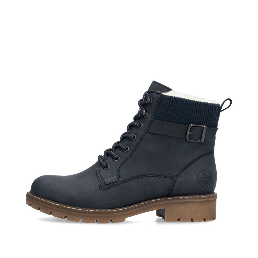 stivali con cerniera blu da donna rieker y9102-14