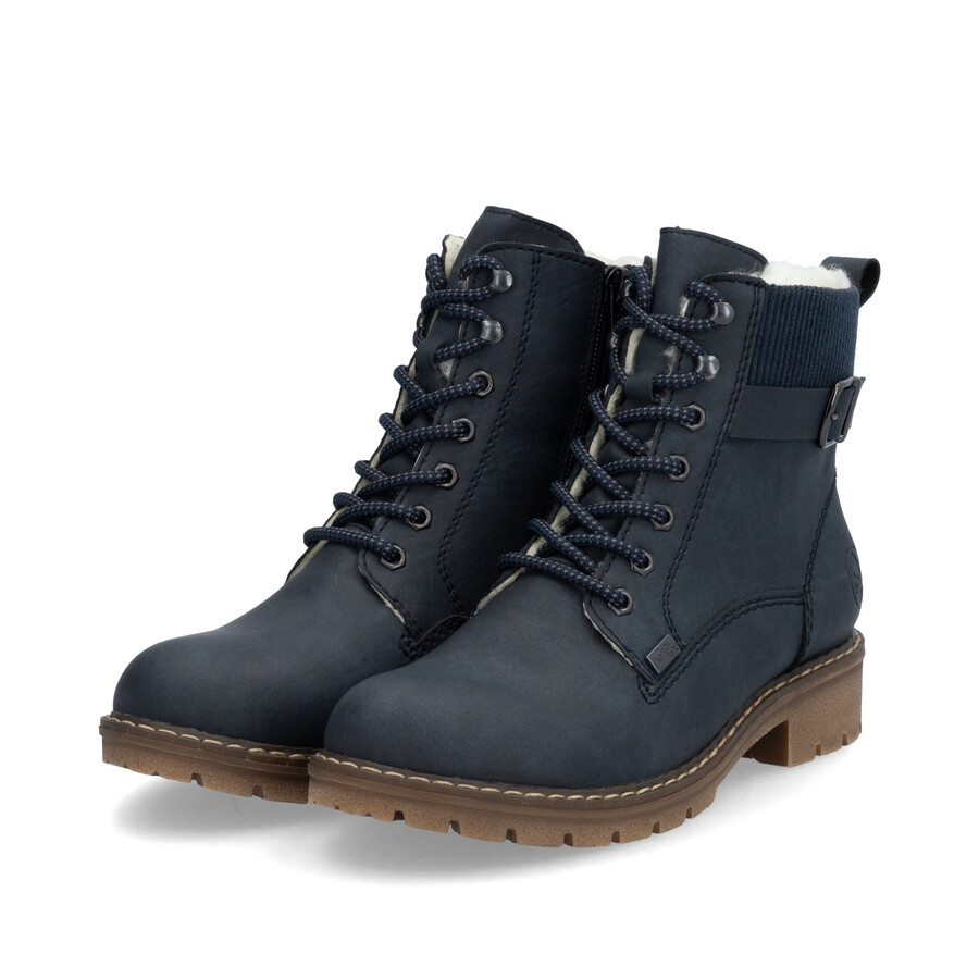 stivali con cerniera blu da donna rieker y9102-14