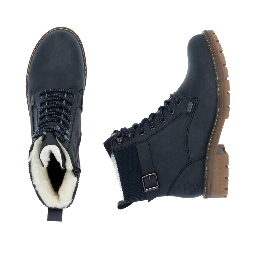 stivali con cerniera blu da donna rieker y9102-14