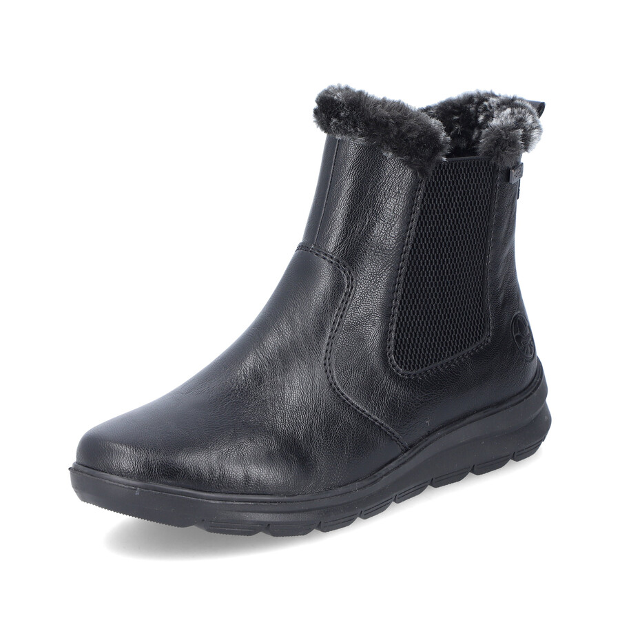 stivali neri con cerniera per donna rieker z0061-00