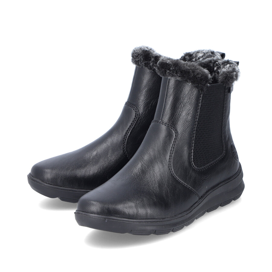 stivali neri con cerniera per donna rieker z0061-00