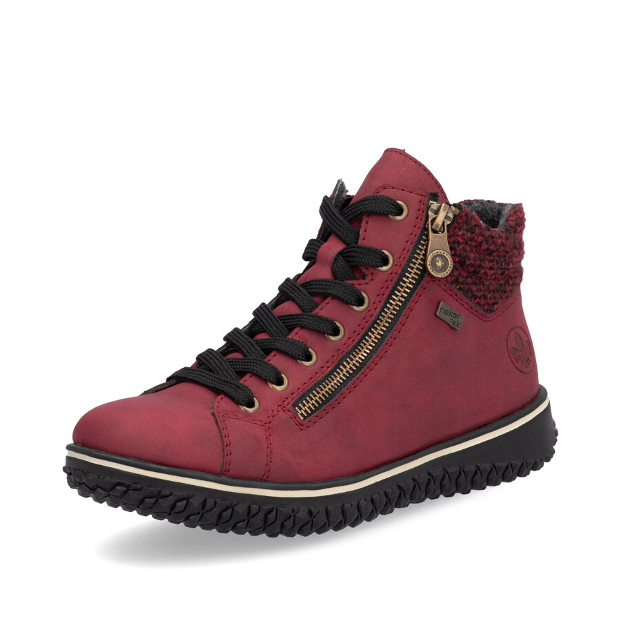 stivali rossi con cerniera da donna rieker z4263-35