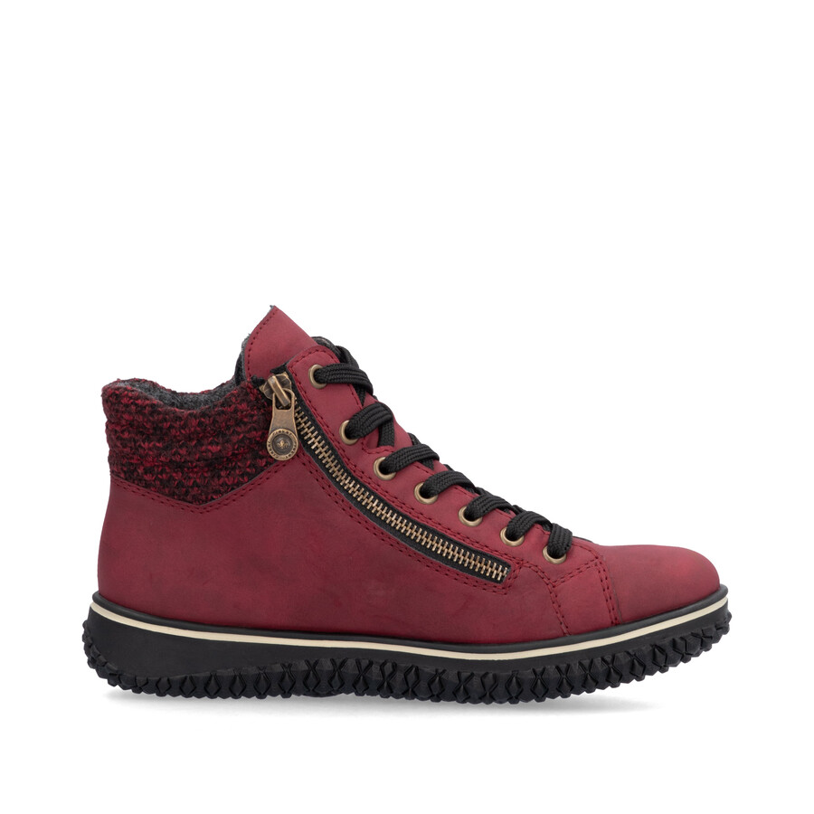 stivali rossi con cerniera da donna rieker z4263-35