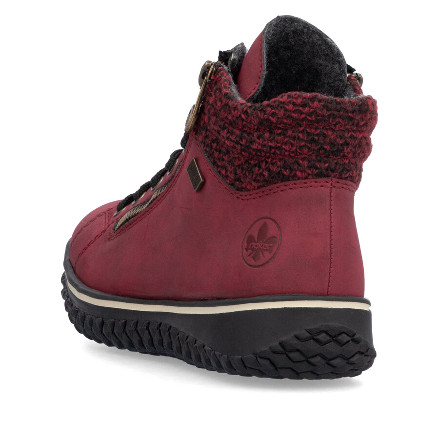 stivali rossi con cerniera da donna rieker z4263-35