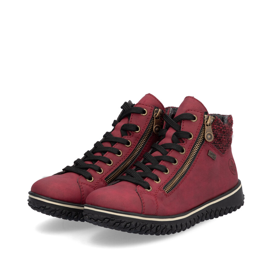 stivali rossi con cerniera da donna rieker z4263-35