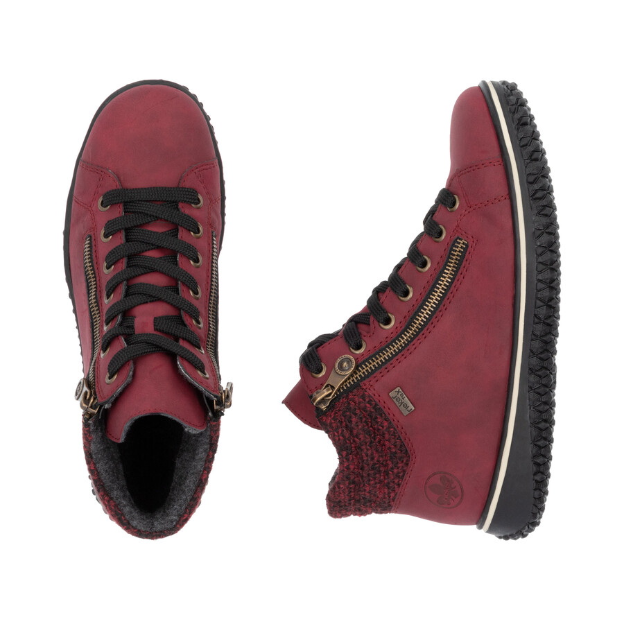 stivali rossi con cerniera da donna rieker z4263-35