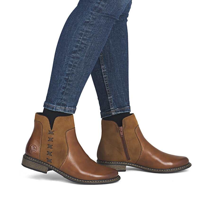 stivali marroni con cerniera per donna rieker z4951-24