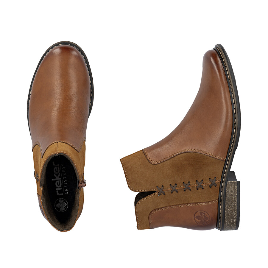 stivali marroni con cerniera per donna rieker z4951-24