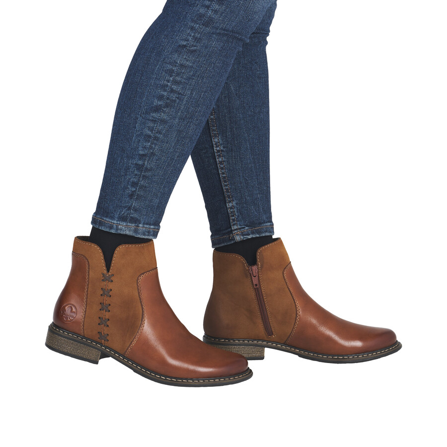 stivali marroni con cerniera per donna rieker z4951-24
