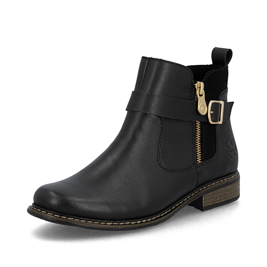 stivali neri con cerniera per donna rieker z4959-00