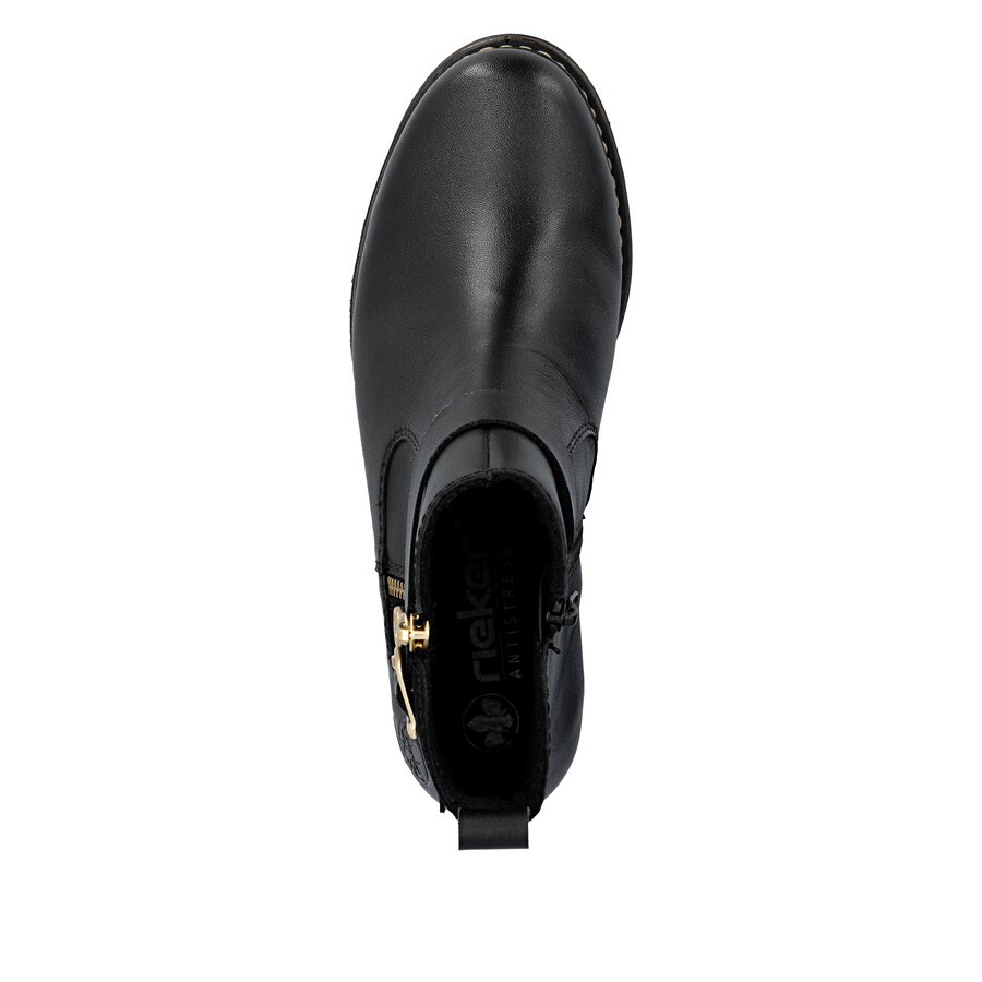 stivali neri con cerniera per donna rieker z4959-00