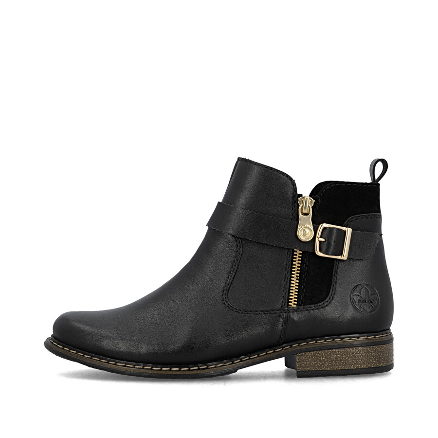 stivali neri con cerniera per donna rieker z4959-00