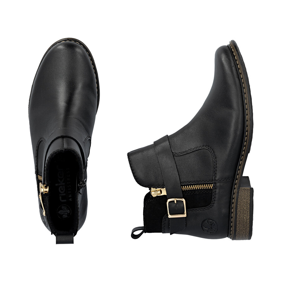 stivali neri con cerniera per donna rieker z4959-00