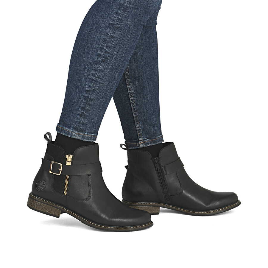 stivali neri con cerniera per donna rieker z4959-00
