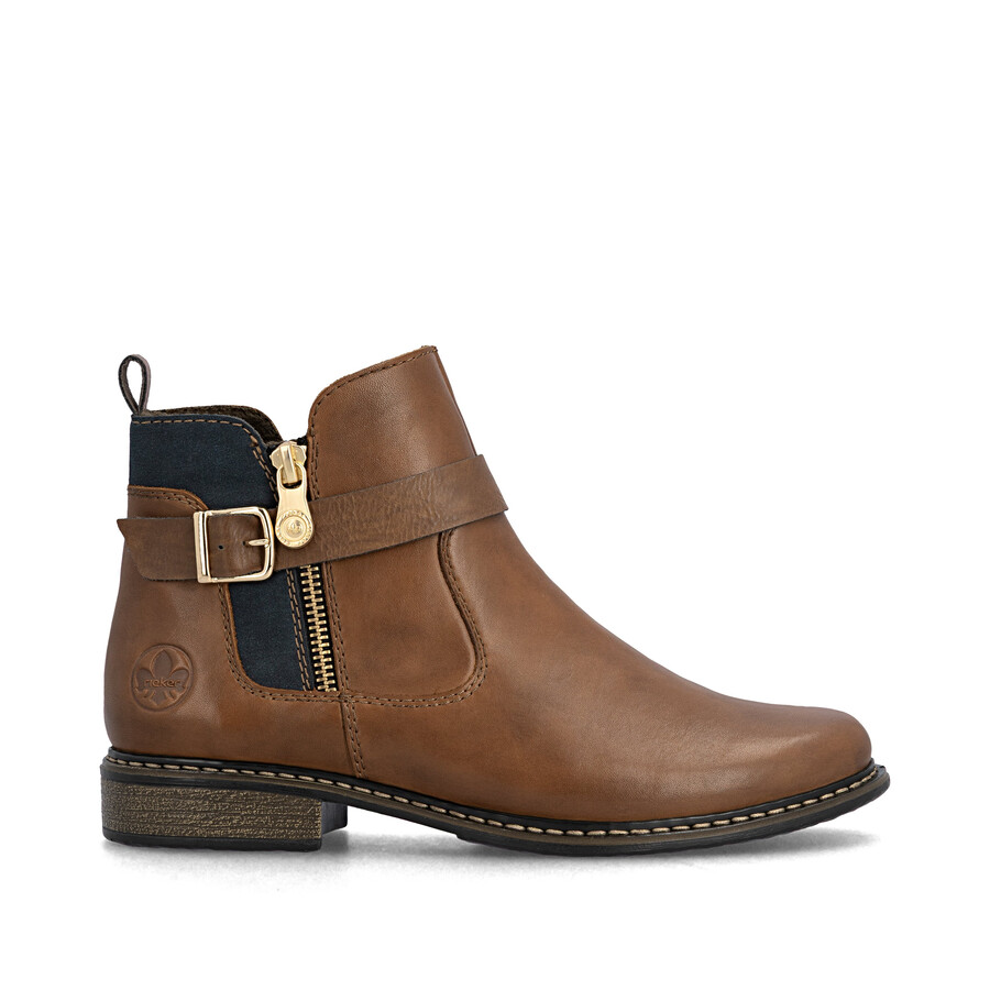 stivali marroni con cerniera per donna rieker z4959-22