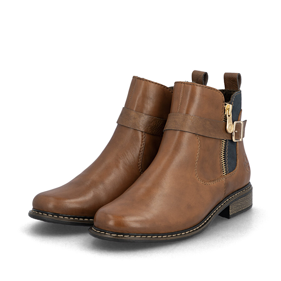 stivali marroni con cerniera per donna rieker z4959-22