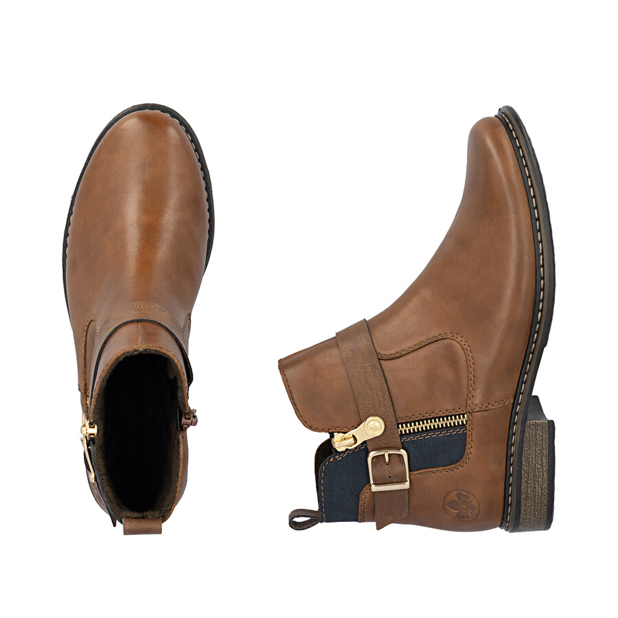 stivali marroni con cerniera per donna rieker z4959-22