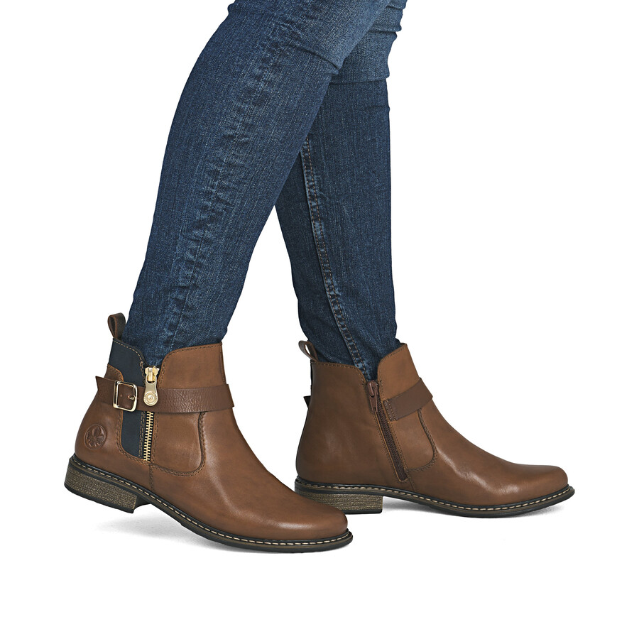stivali marroni con cerniera per donna rieker z4959-22