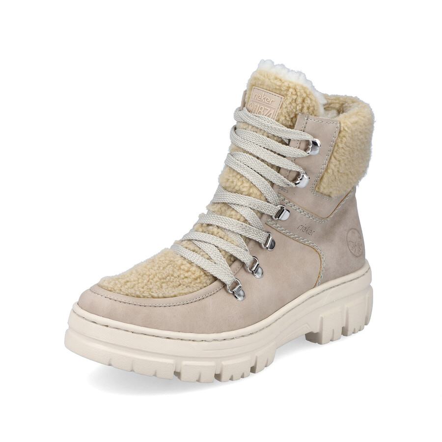 stivali beige con cerniera per donna rieker z7430-62