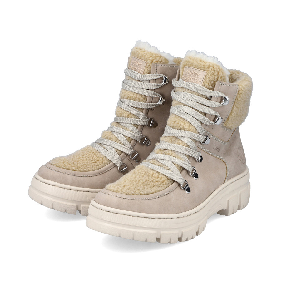 stivali beige con cerniera per donna rieker z7430-62
