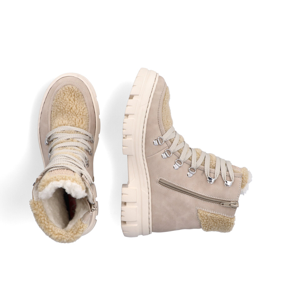 stivali beige con cerniera per donna rieker z7430-62